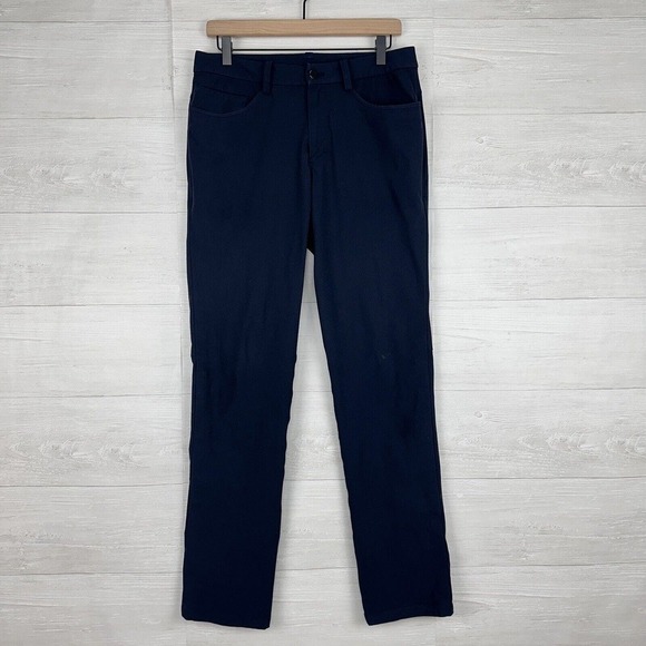 Lululemon ABC Pant Classic Fit Men 30x33 Navy Blue 5 Pocket Stretch Warpstreme - Picture 1 of 16